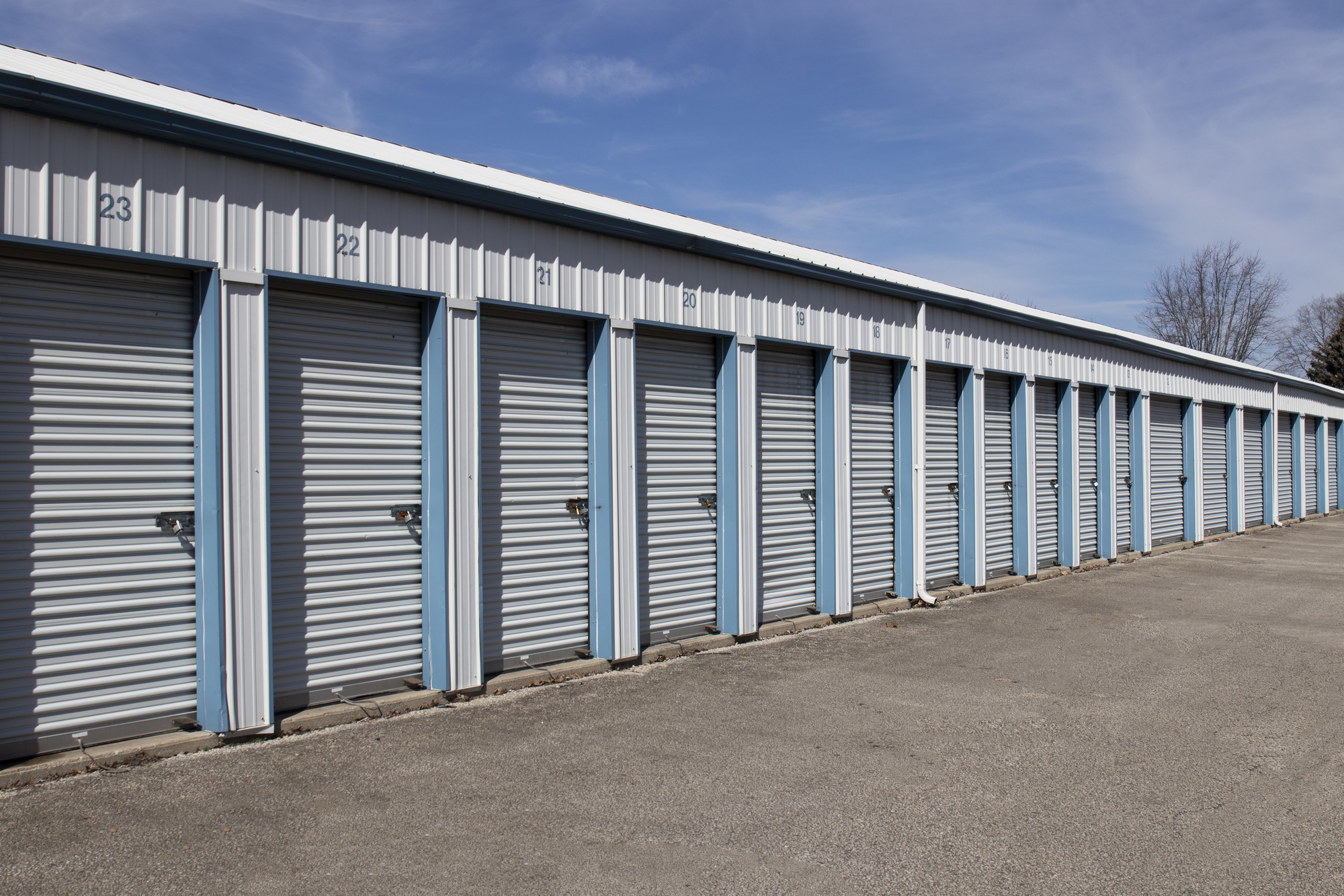 Self storage and mini storage garage units.